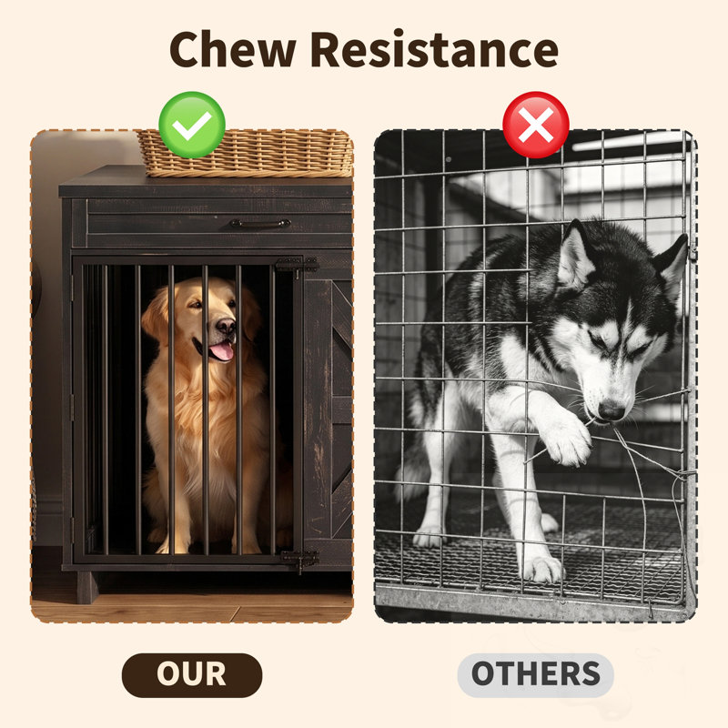 Cage pour chien avec tiroirs