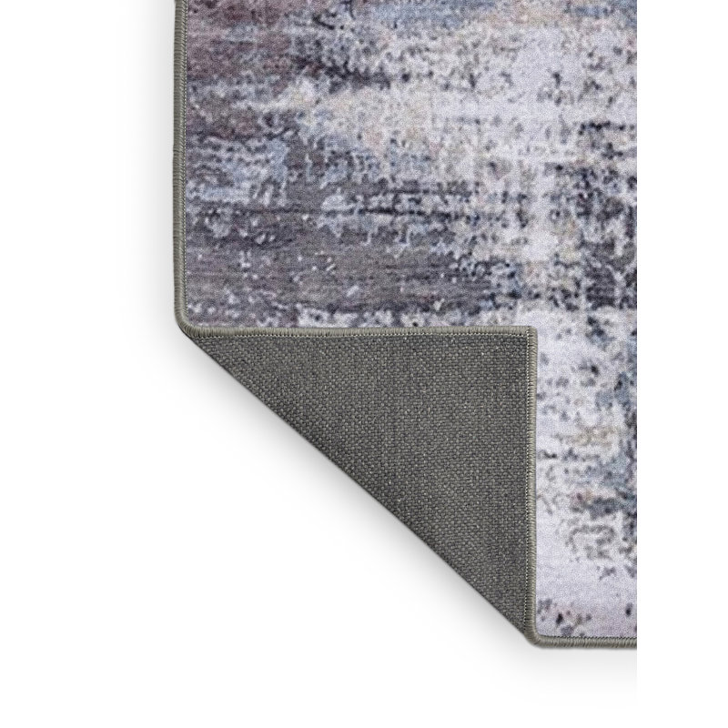 Tapis bleu / gris / blanc, Rectangle 4 pi x 6 pi