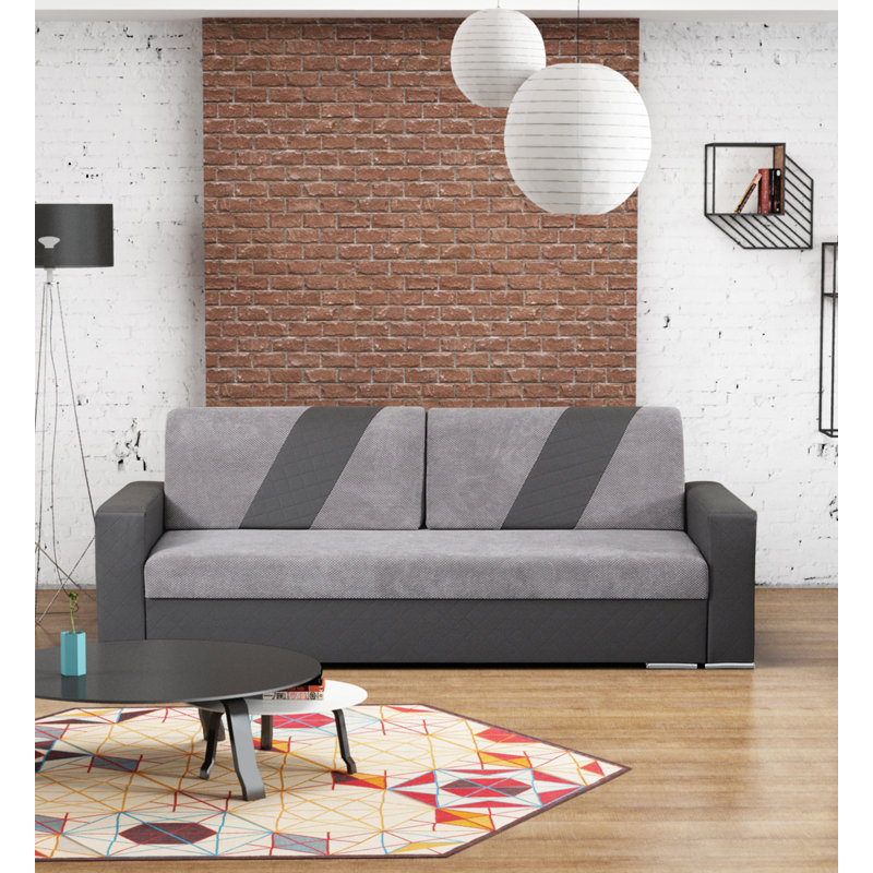 Egan Upholstered 94'' Sleeper Sofa, Gray
