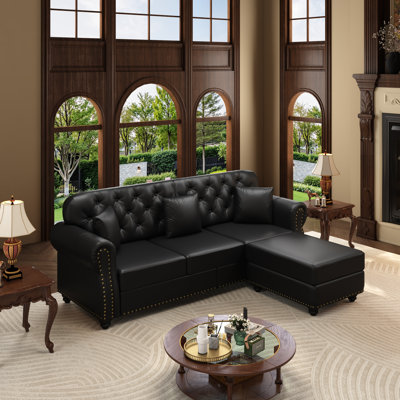 Canapé capitonné 82,6 po Mid-Century Chesterfield