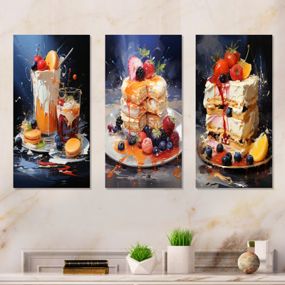 Expressive Cravings Desserts - Ensemble de salon mural de 4 desserts