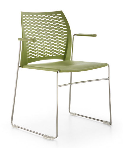Chaise d'invité à traîneau réseau, Noir
