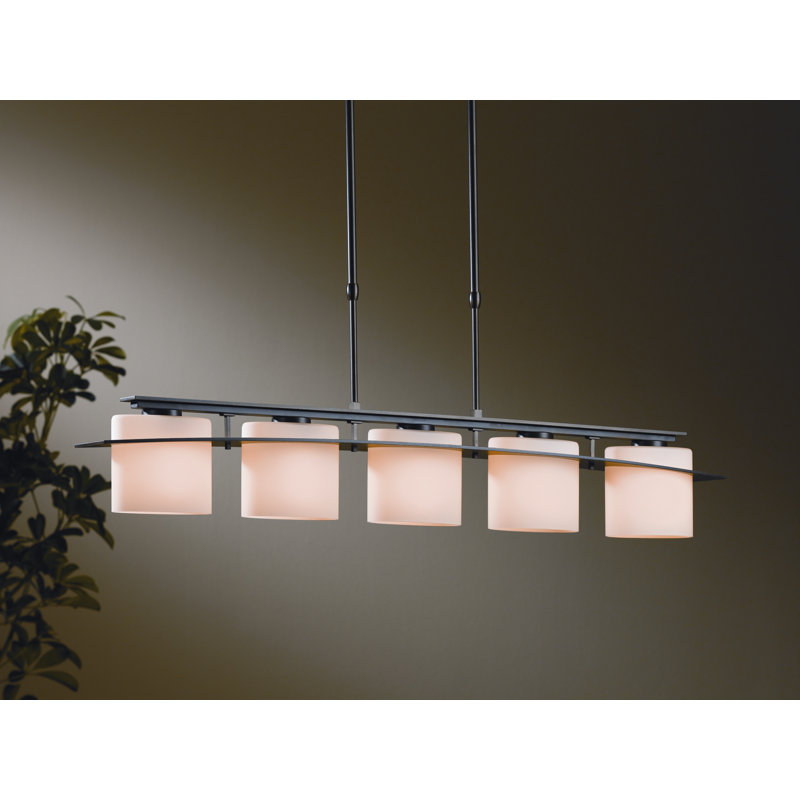 Arc 5 - Light Kitchen Island Linear Pendant, Opal, Black