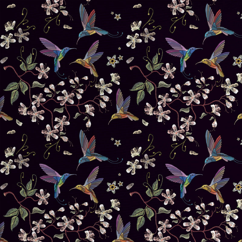 Tissu fleur de cerisier, H 36 po x l 58 po x P 1 po
