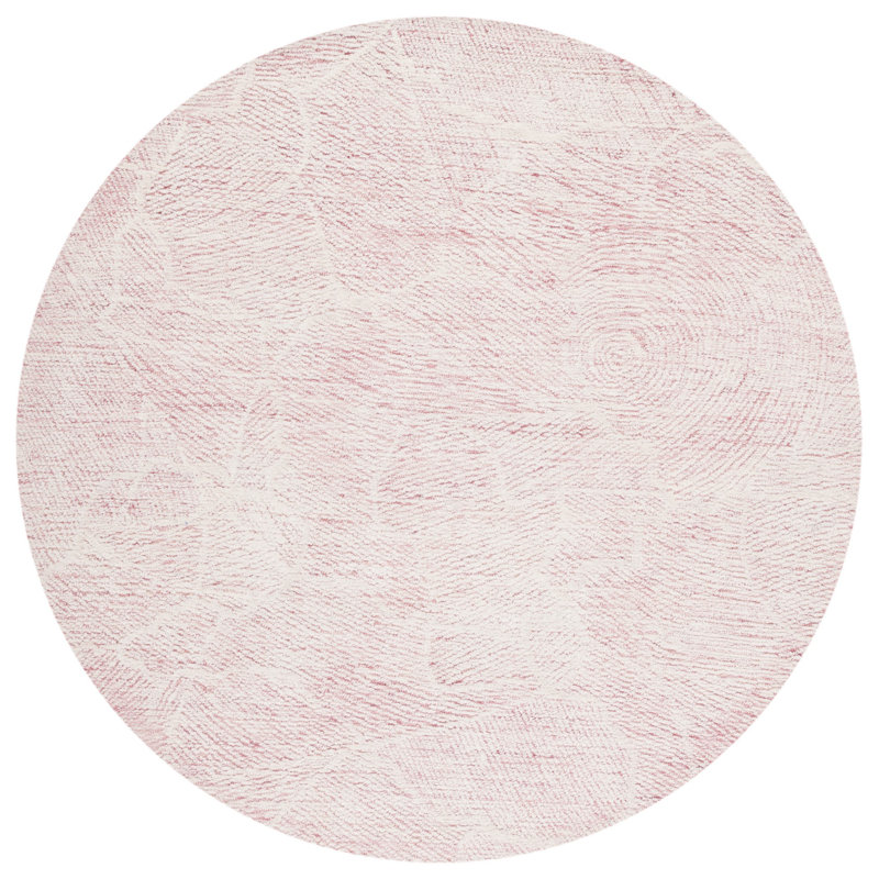 Goin Hand Tufted Indian Wool And Cotton With Latex Solid Color Rug, Round 6'