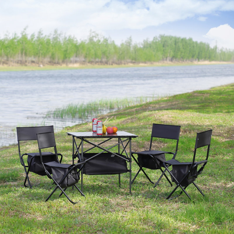 Ensemble de 5 ensembles repas de patio, Gris