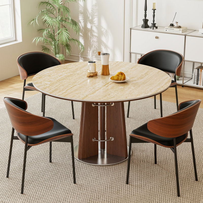 Table de salle à manger ronde en pierre frittée