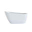 Baignoire autoportante en acrylique de 55 po, baignoire autoportante contemporaine à trempage profond avec bonde escamotable et trop-plein intégré, couvercle de drain à finition chromée, blanc brillant GF-26A04-55