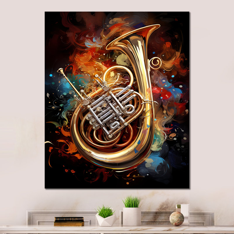 «French Horn Flourish Lustrous I» sur, H 40 po x l 30 po x P 1,5 po