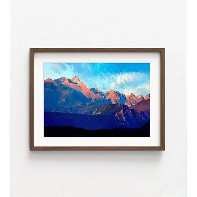 Impression de photographie de montagnes, paysage auberge de montagne, chambre à coucher, chalet rustique forêt, art mural Abentego, impression de photo de paysage