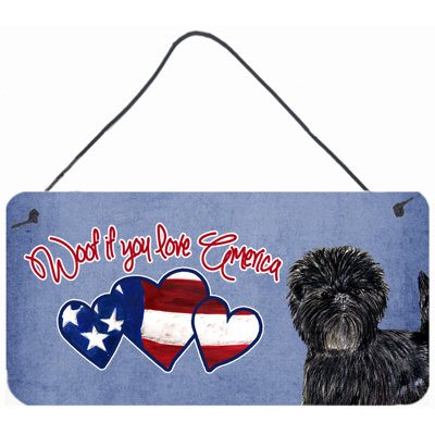 Woof if You Love America Print on Plaque