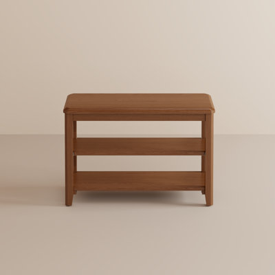 Addisin Aevah Solid Wood 2-Tier Shoe Bench