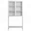 Armoire bibliothèque haute en acier robuste avec tablettes réglables, parfaite pour les solutions de rangement durables et organisées-1446863496