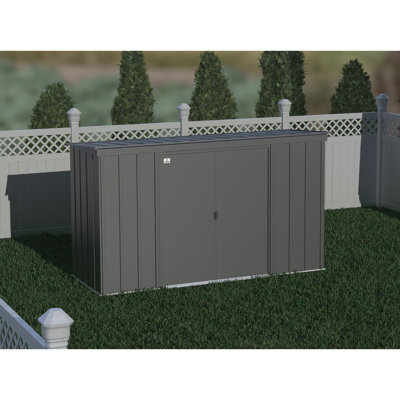 Classic Steel Storage Shed, 10X4, Charcoal