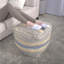 Pouf en tissu fabriqué à la main Western, mélange de laine et de chanvre durable, 16 po x 16 po, parfait pour les sièges et la décoration