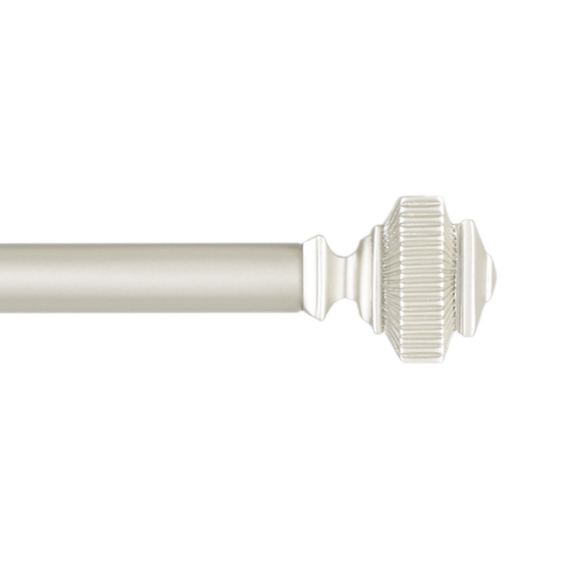 Tringle à rideaux simple réglable en fer de 36 po à 72 po 1 po, Nickel mat