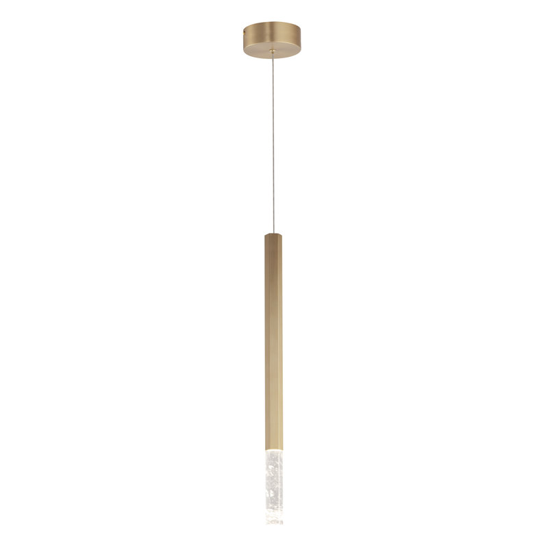 Filmon 1 - Light Gold LED Single Pendant, Gold, 23.75" H x 1.5: W x 1.5" D