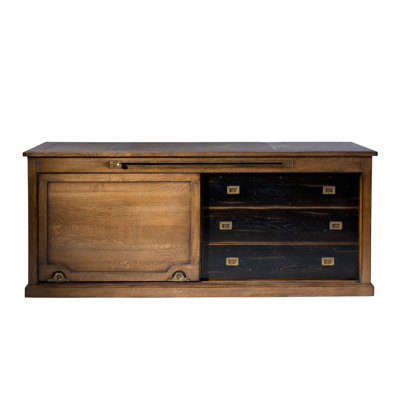 Crédence en bois de chêne 3 tiroirs Horloger