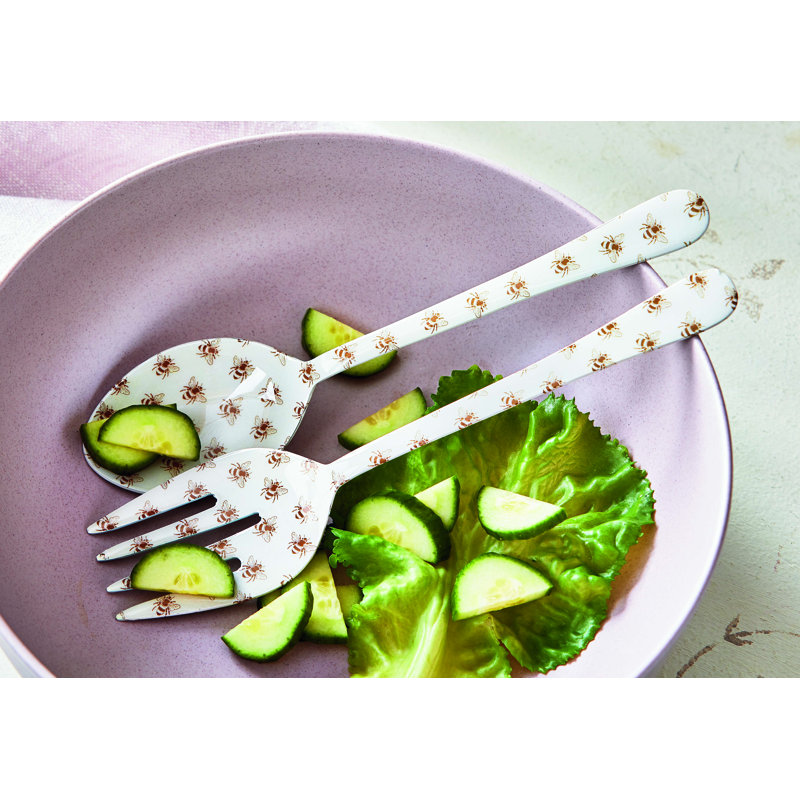 Bee Enamel Serving Utensil S/2