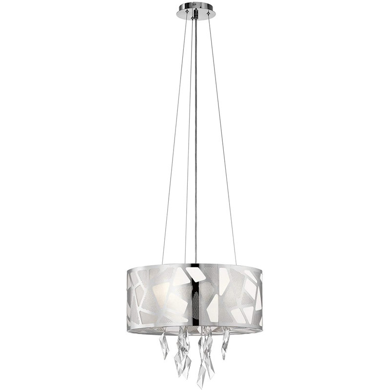 Lustree tambour 4 lumières unique Brummitt, H 15 po x l 18 po x P 18 po