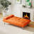 67-inch Orange Leather Multifunctional Double Folding Sofa Bed with Coffee Table for Office Use
