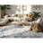 Rug Branch Naveen 8' x 11' (7'9" x 10'8") Navy Blue/Cream Floral Medallion Indoor Area Rug, Contemporary, Low Pile, Stain-Resistant Carpet - Living Room, Bedroom, Dining Room, and Kitchen-931423047