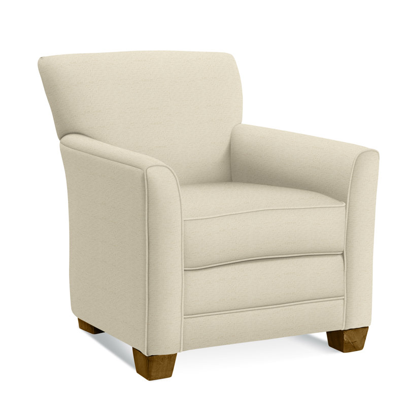 Buckley Armchair, Havana Finish, Ivory Crypton Performance; 0886-91