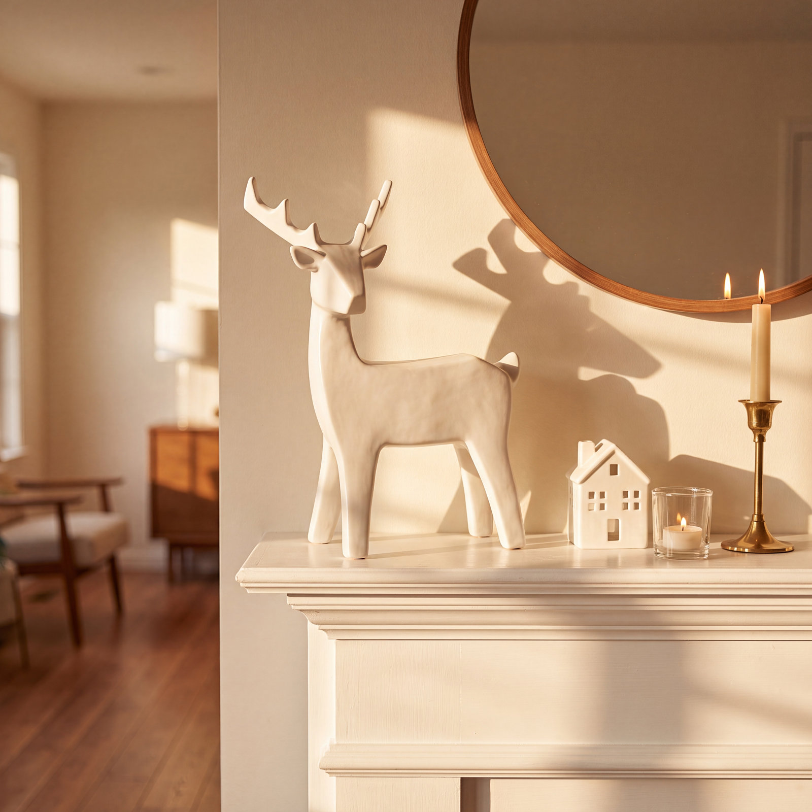 Malese Christmas Reindeer Figurines & Collectibles