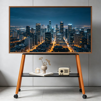 Unfinished TV Stand for TVs up to 75" with Fireplace Included