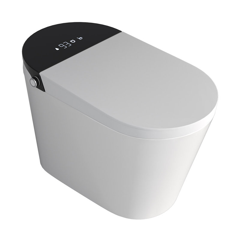 White Elongated Electric Smart Bidet Toilet with Heated Seat and LED Display