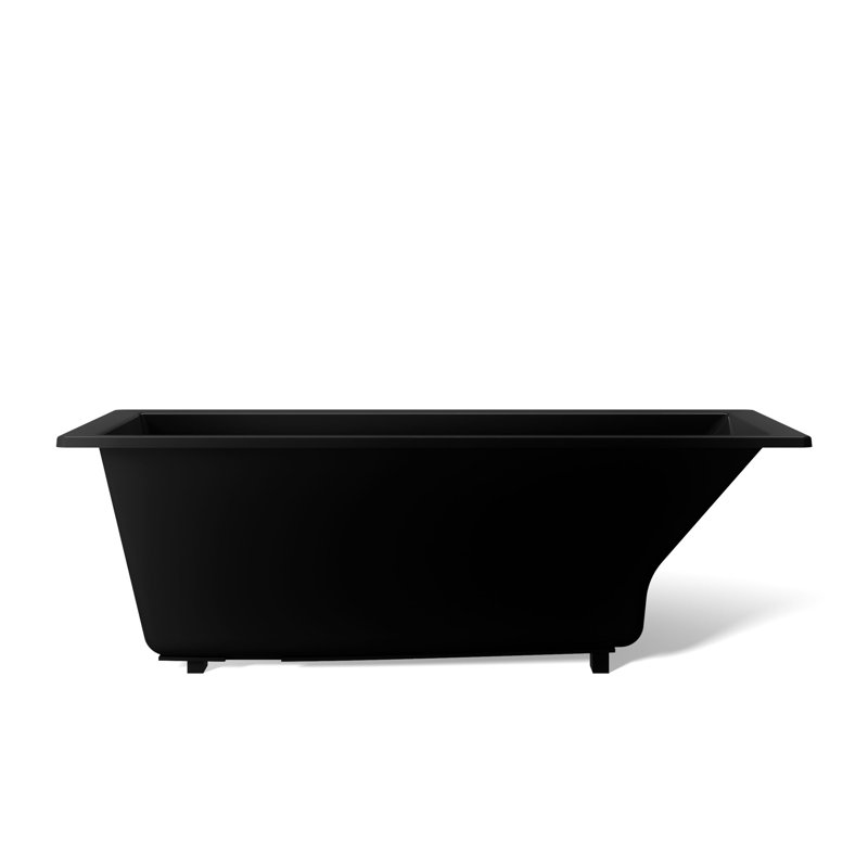 Underscore 66" x 32" Undermount Soaking Acrylic Bathtub, Black