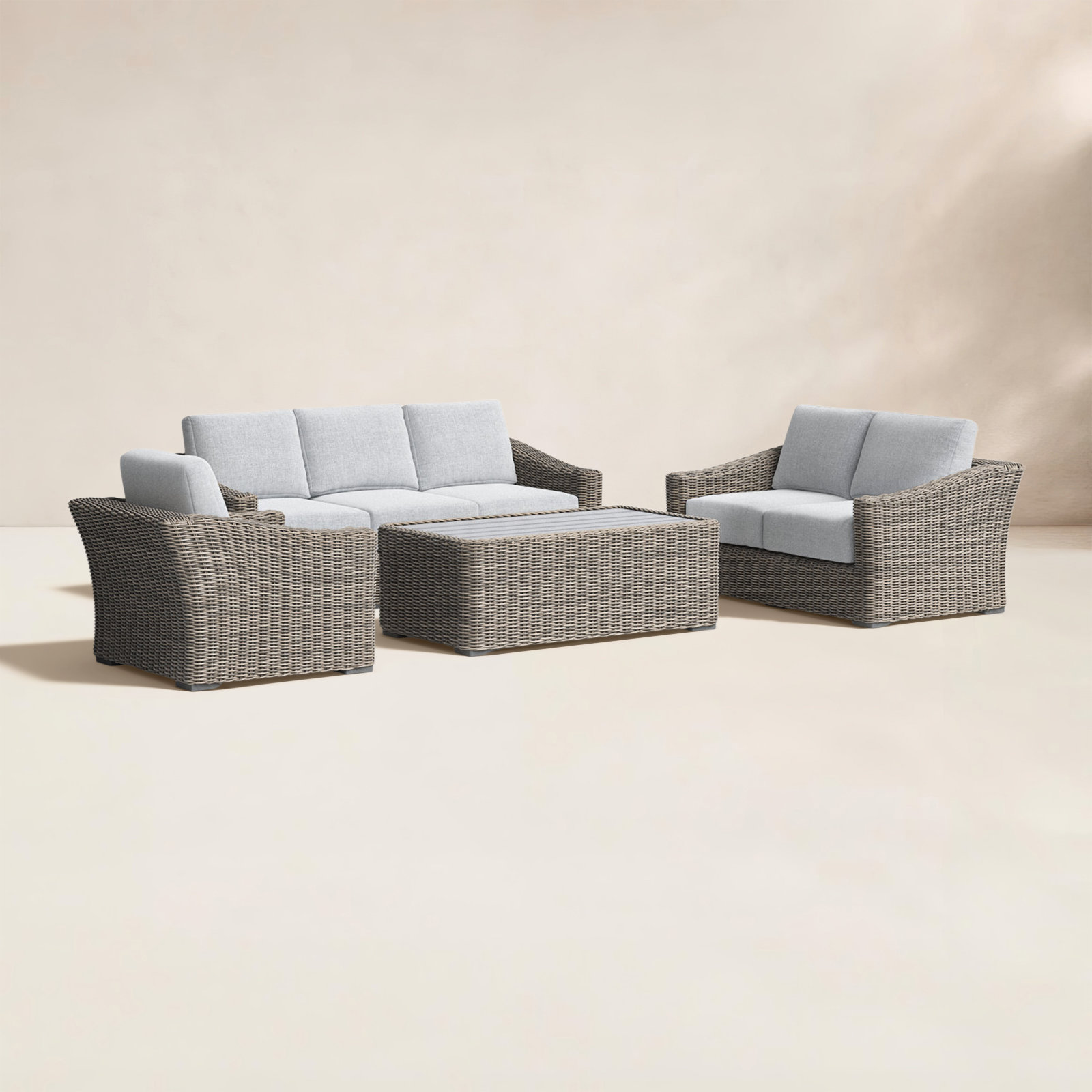 Sommerville 6 - Person Patio Conversation Set with Cushions, Light Gray