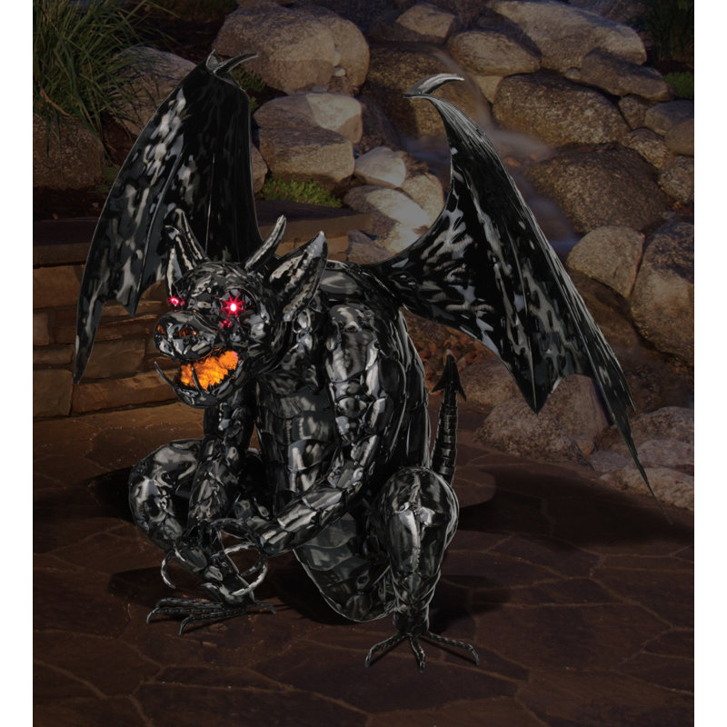 Scotia 22 Inch Solar Powered Accent Metal and Acrylic and Solar Solar Powered Garden Accent Standard - Gargoyle