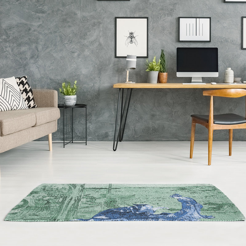 Tapis de la zone verte en chenille japonaise courtesan, Rectangle 2 pi x 3 pi