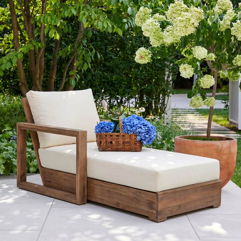 Chaise longue d'extérieur en bois d'acacia Donnie