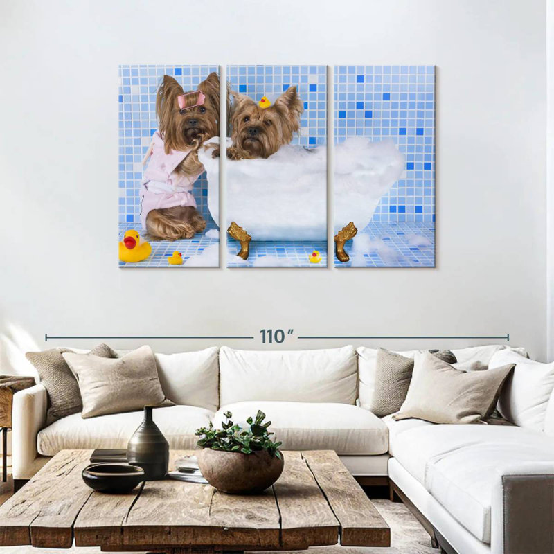 Ketti Bubble Bath Dogs, 48" H x 74" W