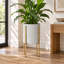 Pot de fleurs d'intérieur rond en métal Nabila de style milieu du siècle - Petit-2054131054