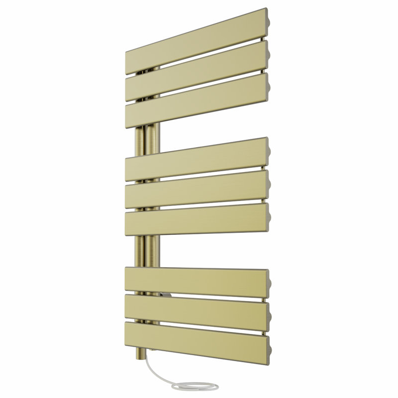 Roianne Designer Towel Rail Heated Towel Rails, 82.4cm H x 50cm W x 6.7cm D, Brushed Brass