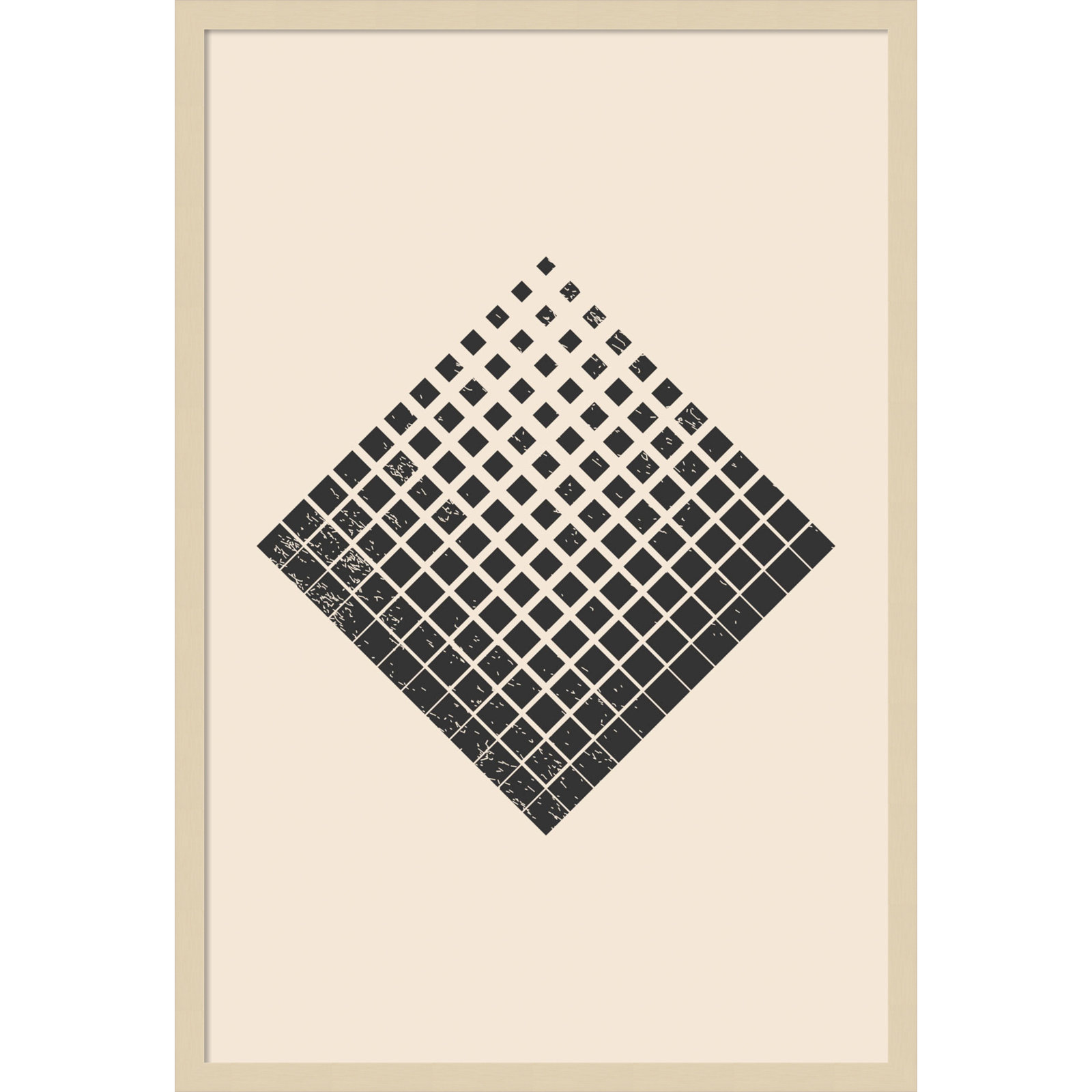 Minimal Halftone Shapes No. 3 Print, 33" H x 23" W x 1" D, Brown