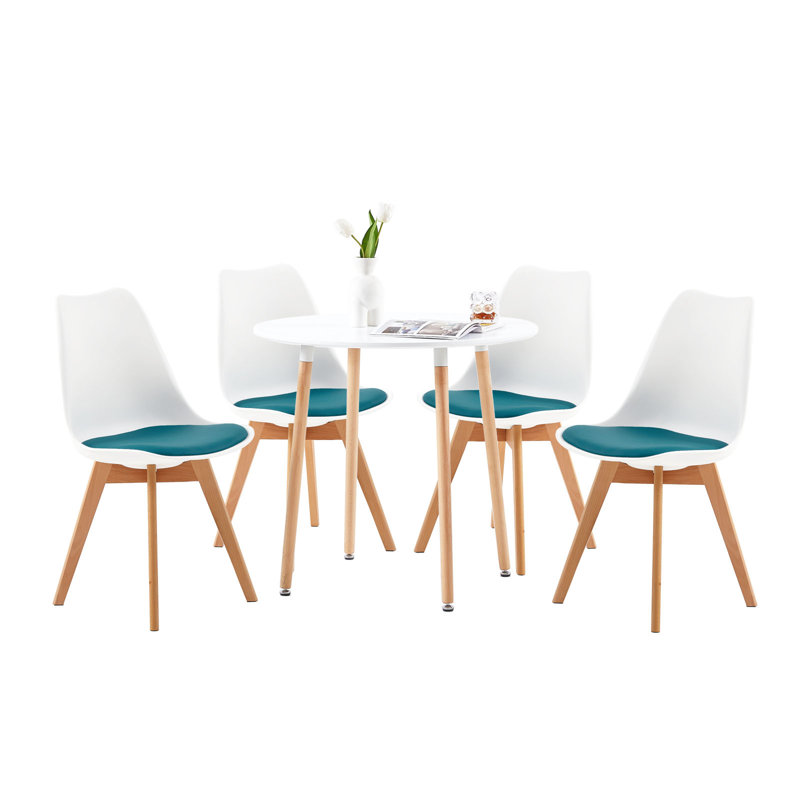 Theresa 4 - Person Dining Set, White/Green