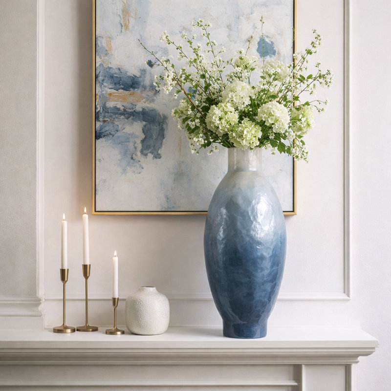 Élégant vase Capiz Ombre Design, 24"