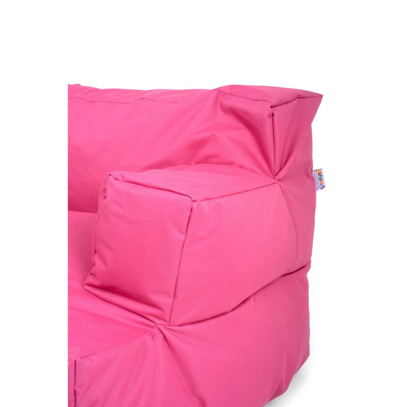 Fauteuil à billes rose imperméable 31,5 po x 31,5 po x 11,8 po | 100% polyester avec housse zippée amovible, rembourré de mousse de styromousse recyclée | Parfait pour les chambres d'enfants, les salles de jeux et les espaces de détente