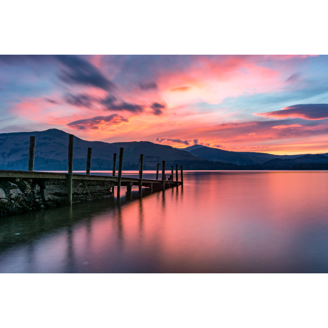 Sonnenuntergang über Ashness Jetty