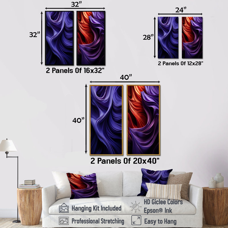 Claitt - Ensemble de 2 décorations murales spirales abstraites, Cadre noir, H 40 po x l 41 po