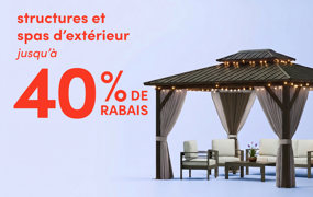 structures et spas d'extérieur en solde