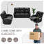 Ensemble de canapé inclinable en cuir 3 pièces avec fauteuil de massage pivotant-683141274