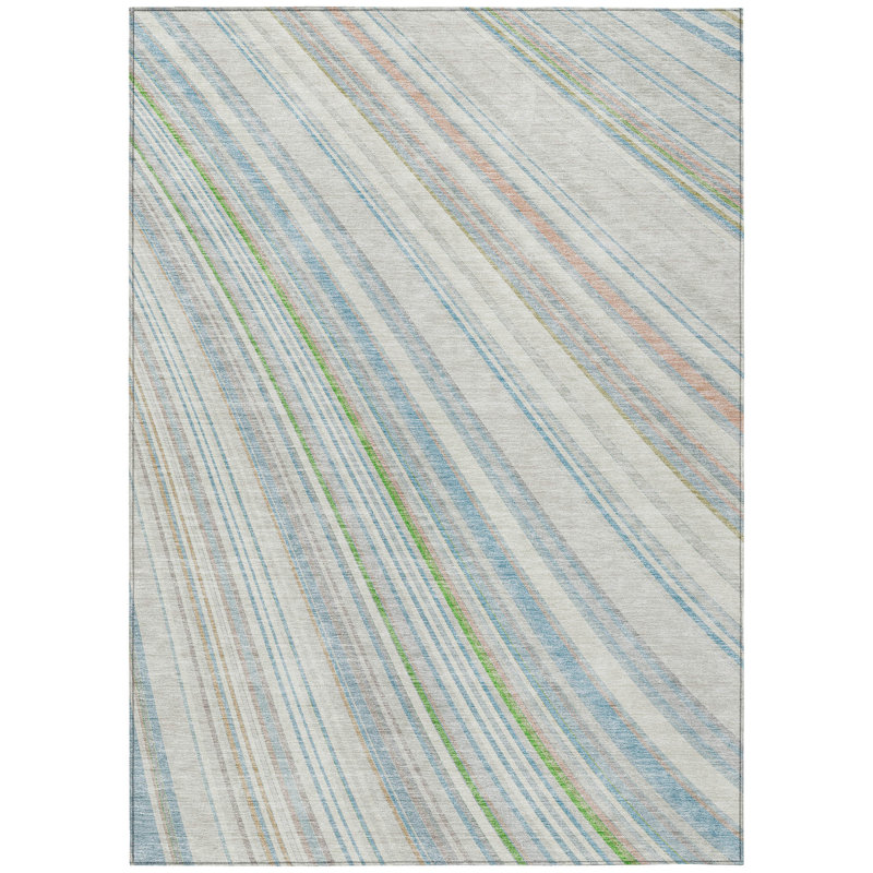 Tapis intérieur lavable rayé 5 pi x 8 pi