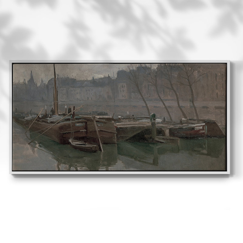 Nautical Series-CECIX- Toile tendue avec châssis tendue, prête à être accrochée, H 17 po x l 33 po, Blanc