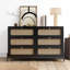 Buffet en bois et rotin avec commode à 6 tiroirs Bronislawa-568541771