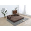 Canapé-lit convertible avec coussin cylindrique - Coussin pliant en velours côtelé avec cadre de forme fixe pour le salon, la chambre à coucher, le salon, le studio - ORANGE-329591517